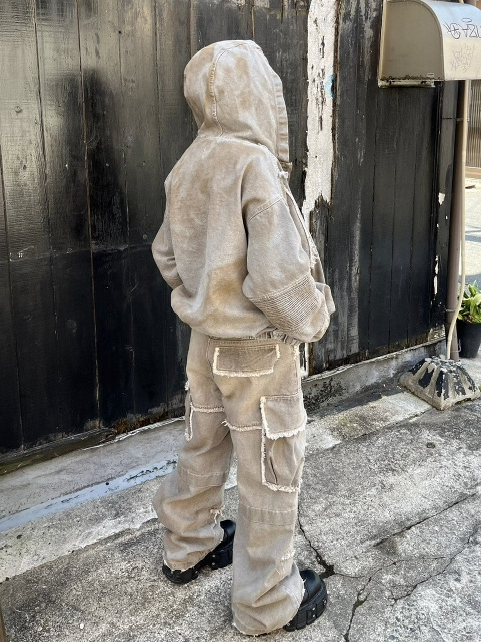 受注制【Never mind the XU】set up grunge denim jacket