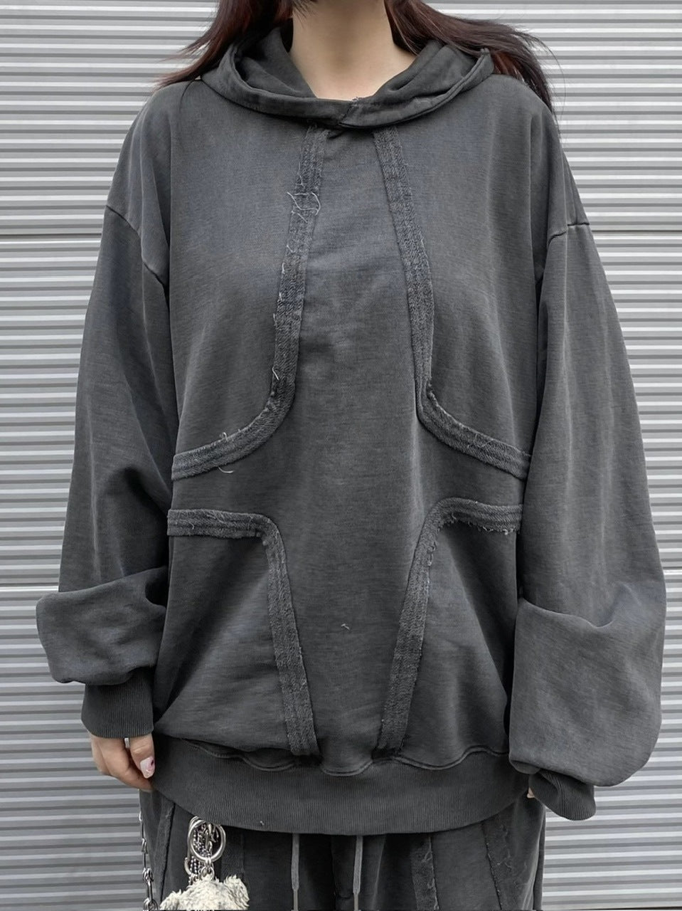 受注制【Never mind the XU】set up design pigment hoodie (2color)