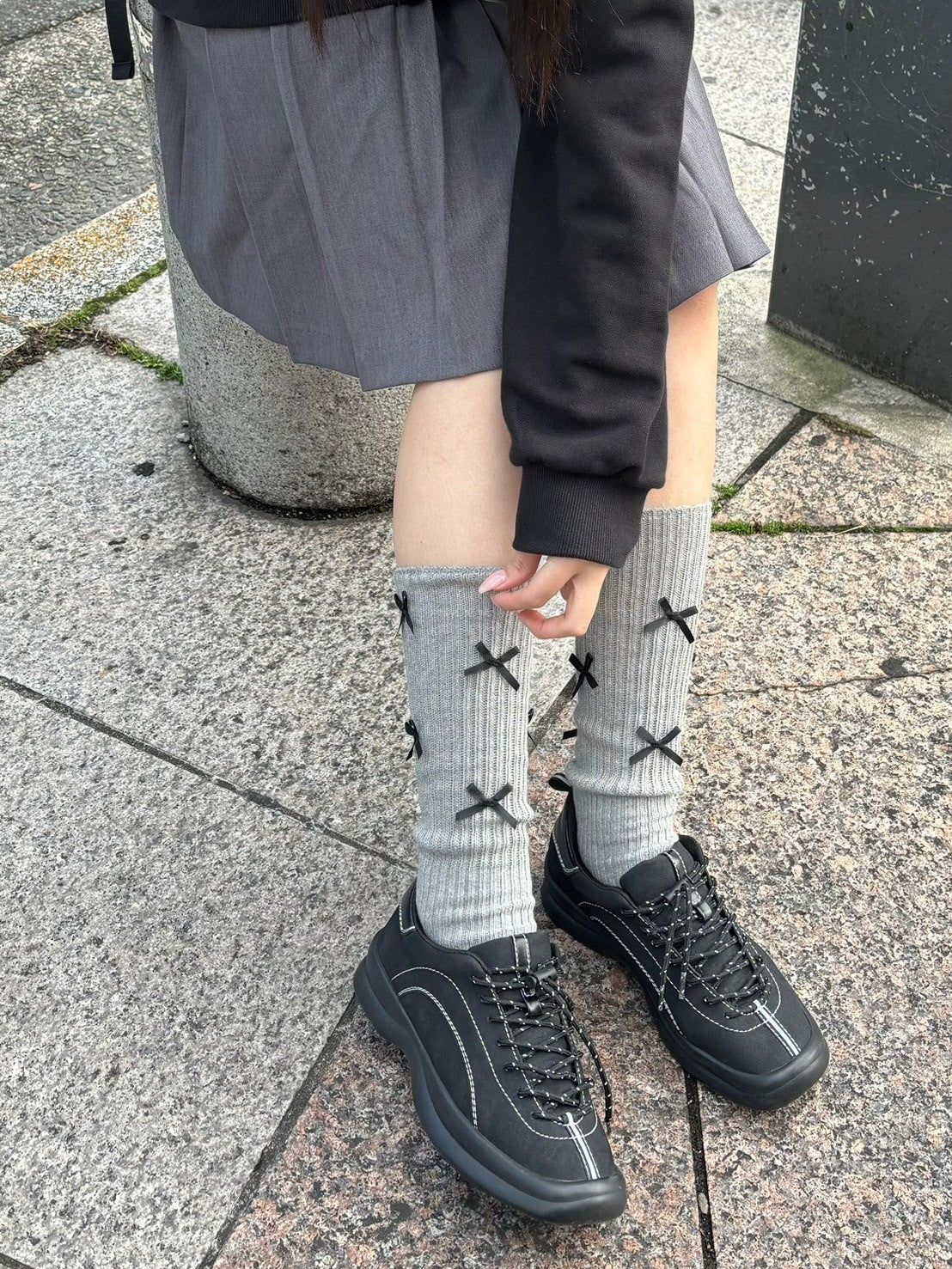 受注制【Chikashitsu + LADIES】ribbon socks (4color)