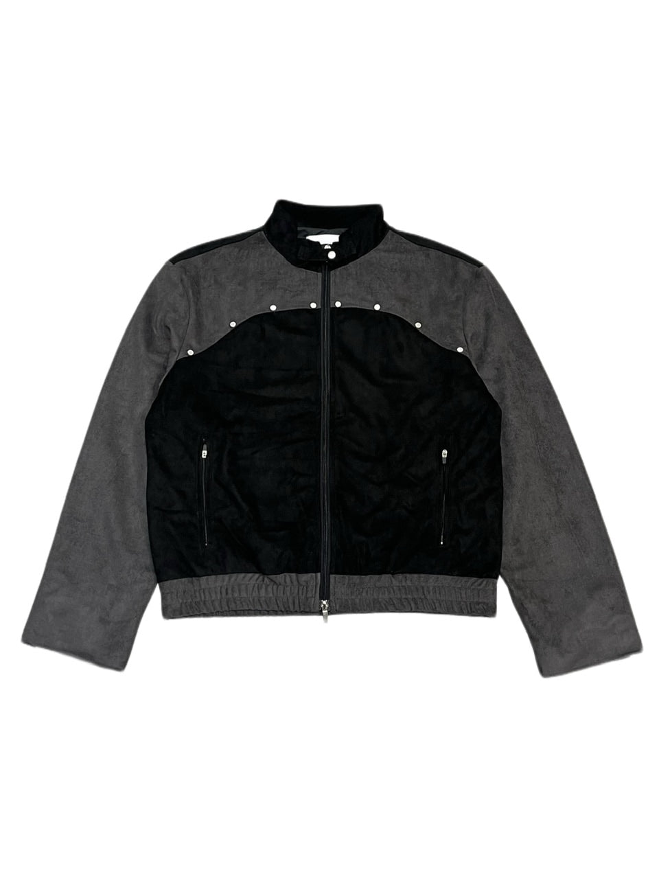 受注制【Never mind the XU】rivet suede biker jacket