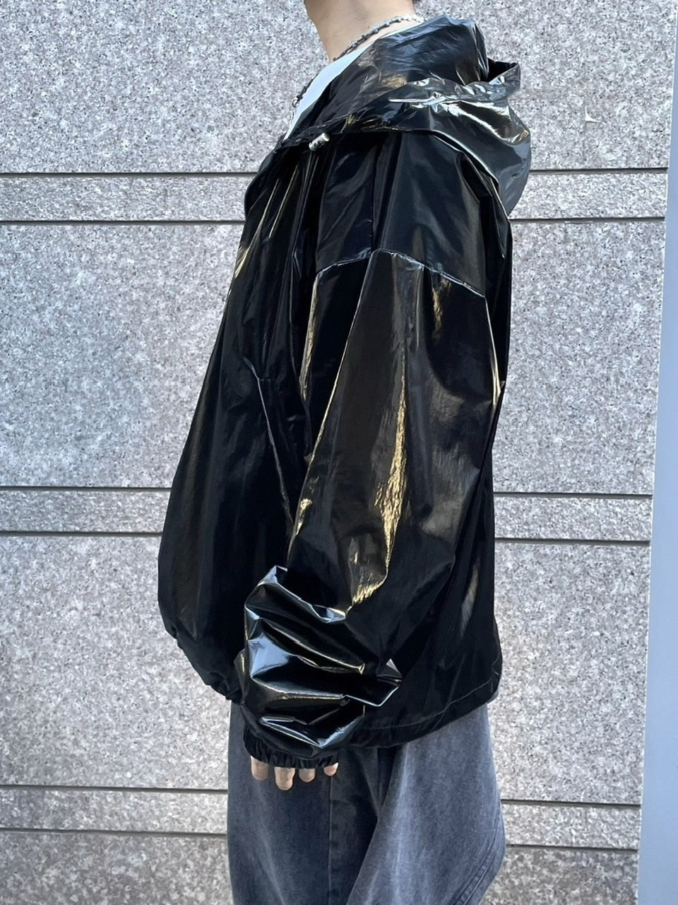 受注制【Never mind the XU】metallic hood jacket (2color)