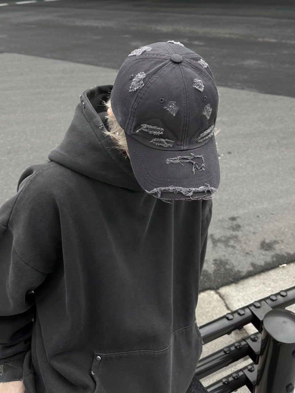 大阪店WEB限定受注制【Chikashitsu +】vintage damage cap (2color)