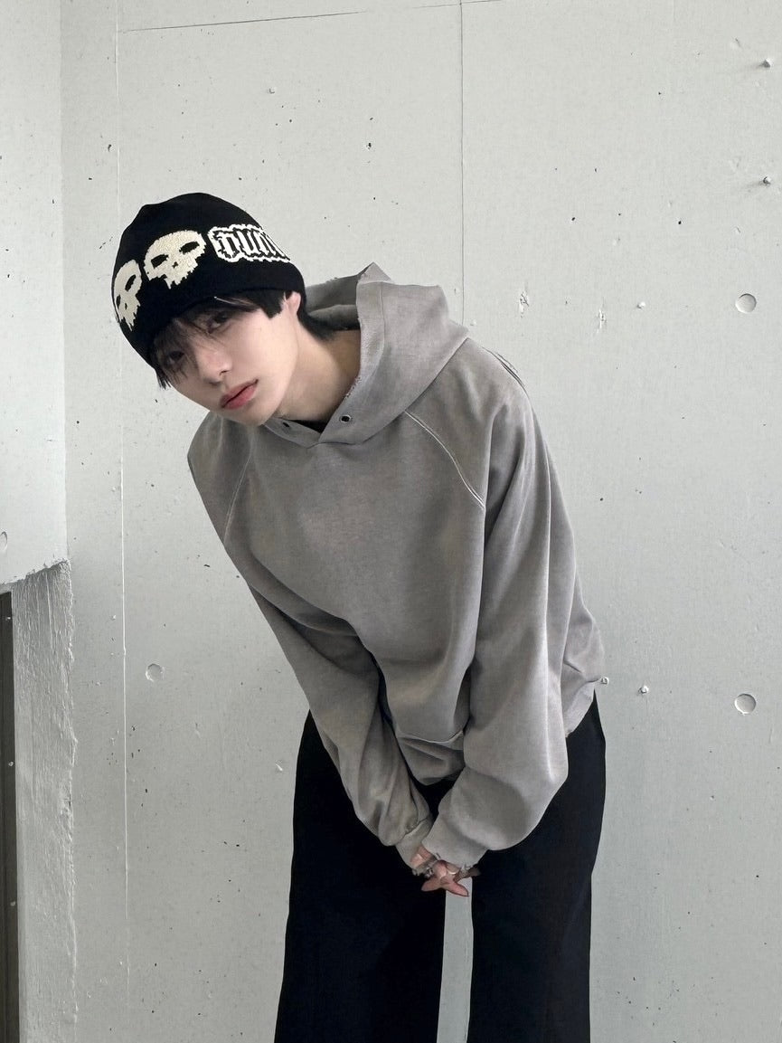 受注制【Never mind the XU】rivet pigment hoodie (2color)