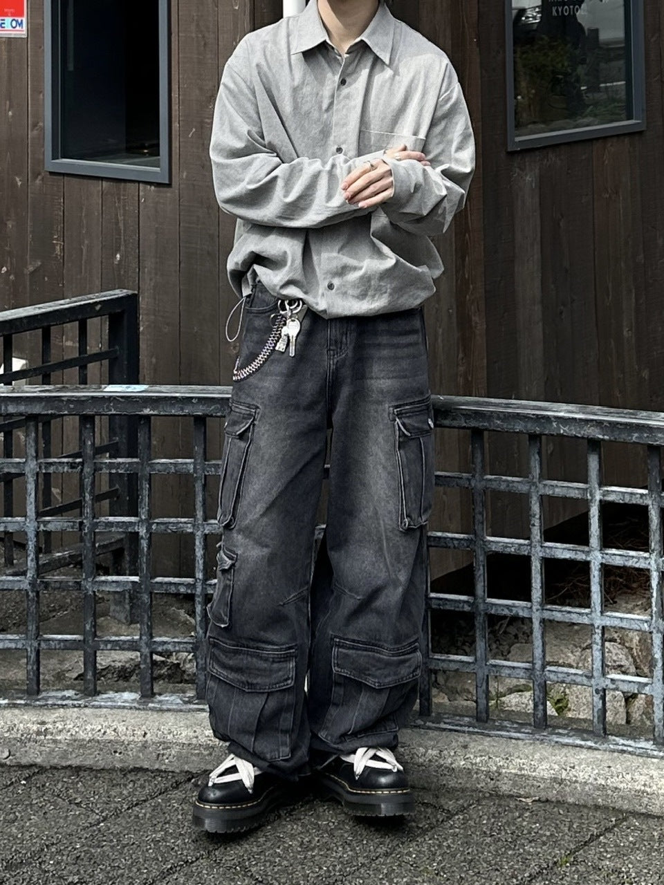 大阪店WEB限定受注制【Chikashitsu +】pigment draw code shirt (2color)