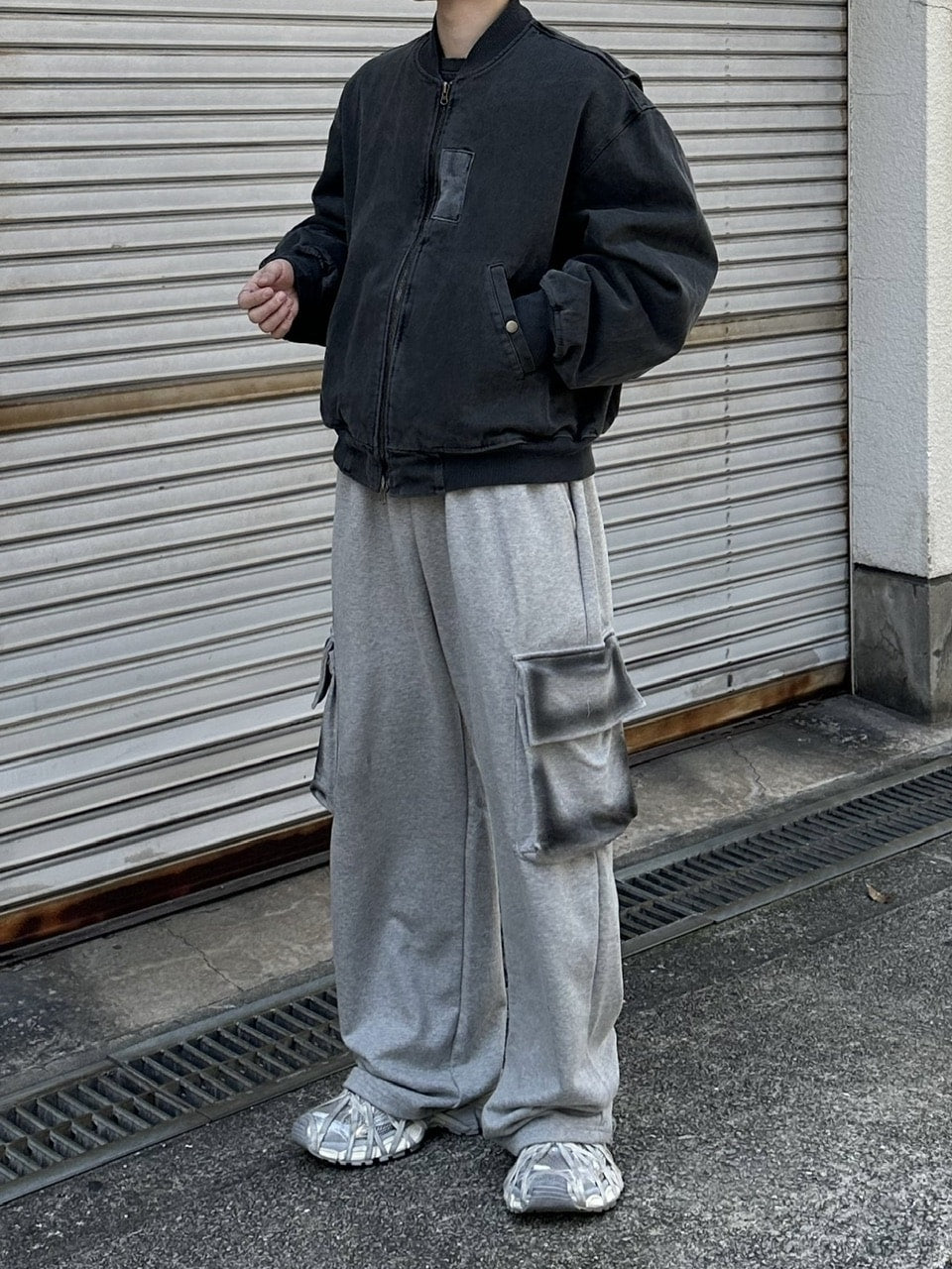 大阪店WEB限定【Chikashitsu +】washed sweat cargo pants (2color)