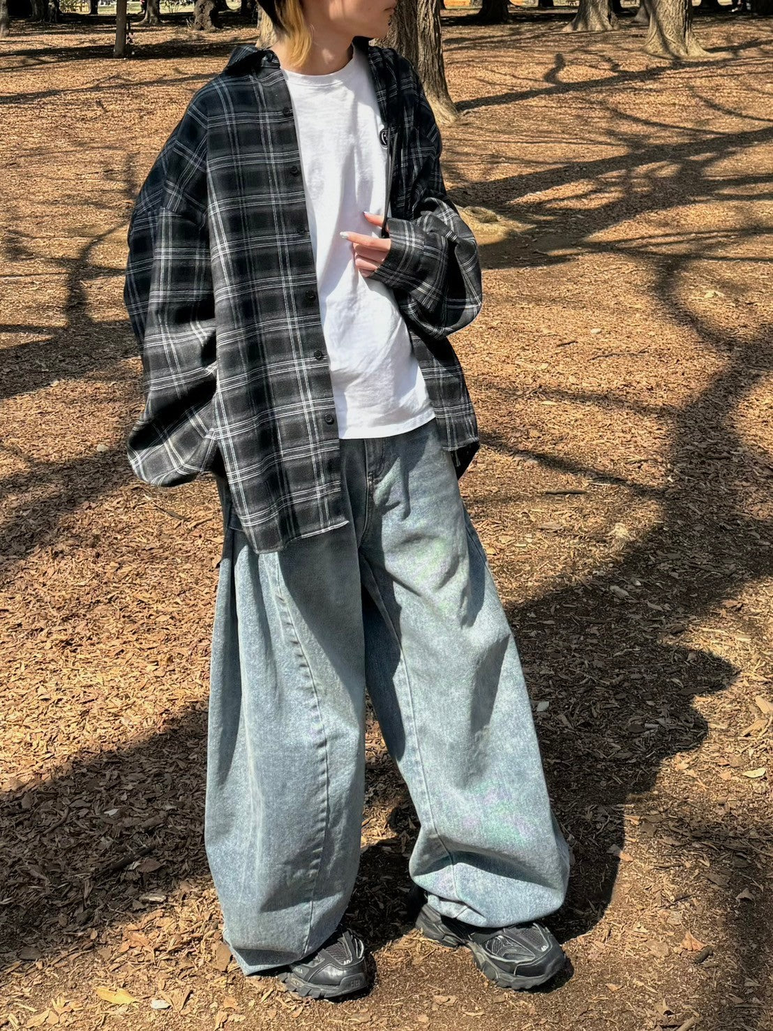 受注制【Chikashitsu +】oversized check shirt