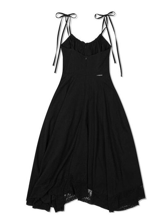 【Uglyshadow】LACE RIBBON SLEEVELESS DRESS