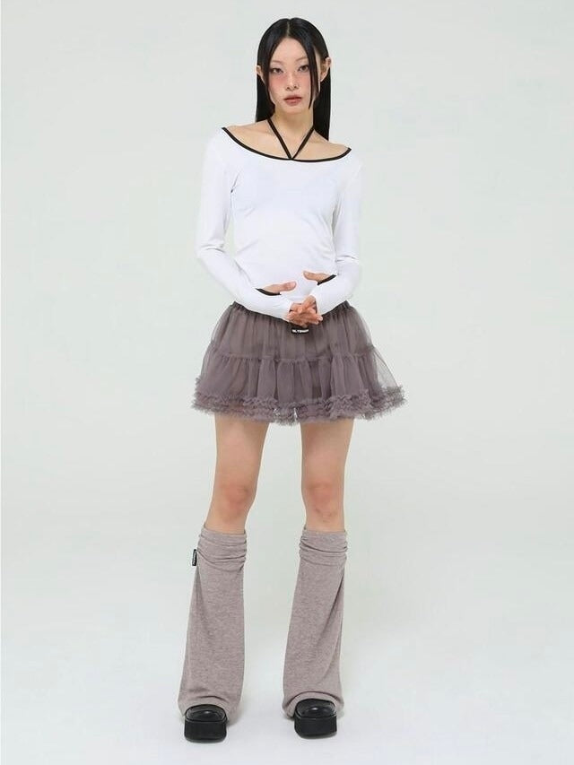 【Uglyshadow】POINT RIBBON T-SHIRT