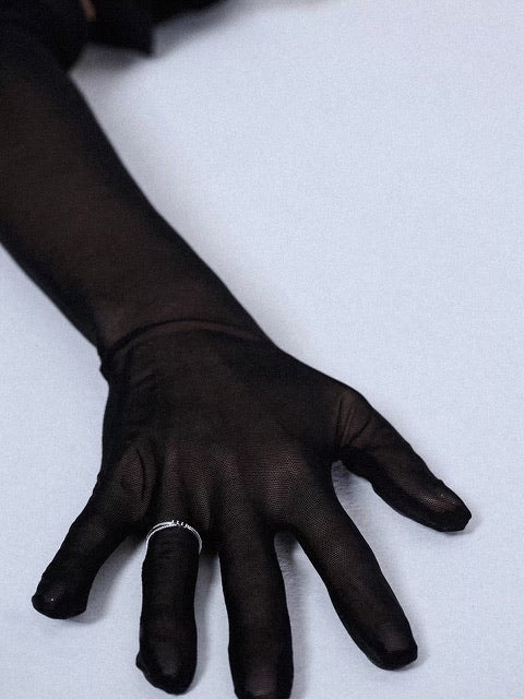 【BLACK PURPLE】silver925 gemline ring