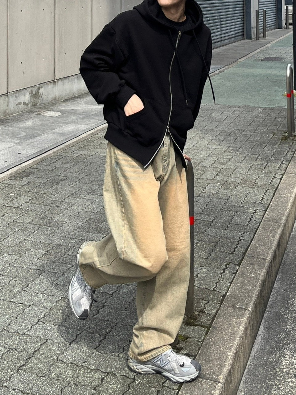 【Chikashitsu +】vintage wash semi wide denim pants 3 / 【チカシツプラス】ヴィンテージウォッシュセミワイドデニムパンツ