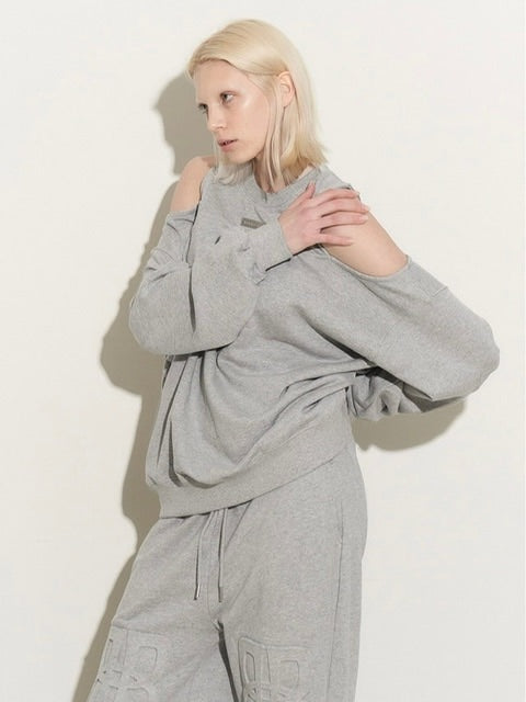 【ROCK CAKE】Open Shoulder Sweatshirt