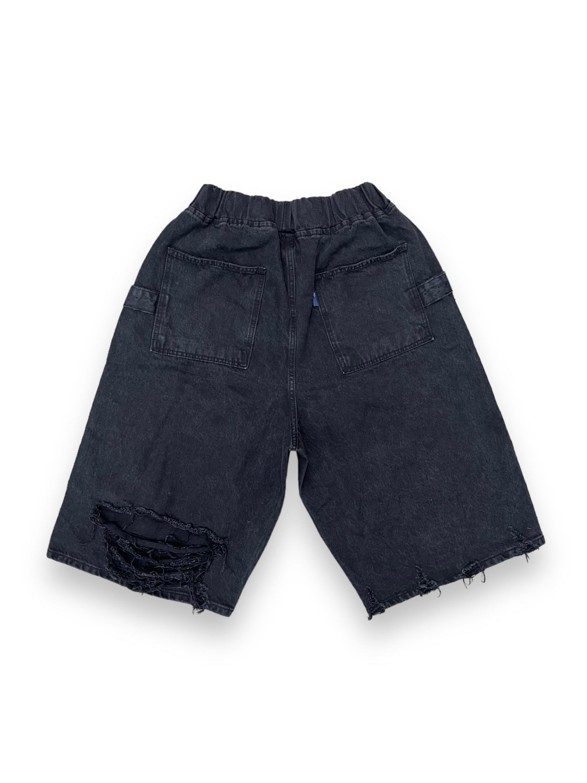 受注制【Bizarre Maiden】damage wide half denim pants