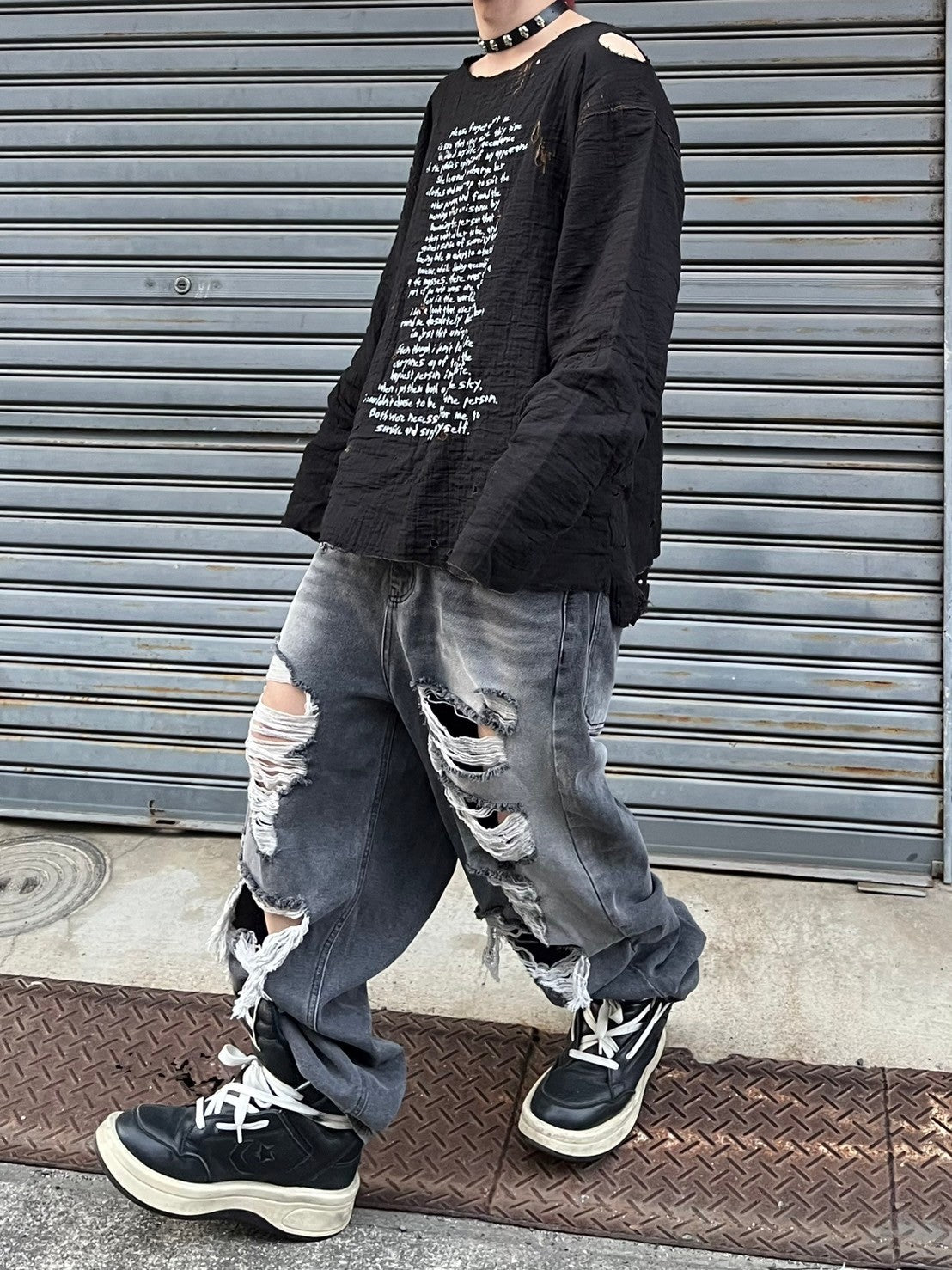 受注制【Bizarre Maiden】grunge crush denim pants (2color)