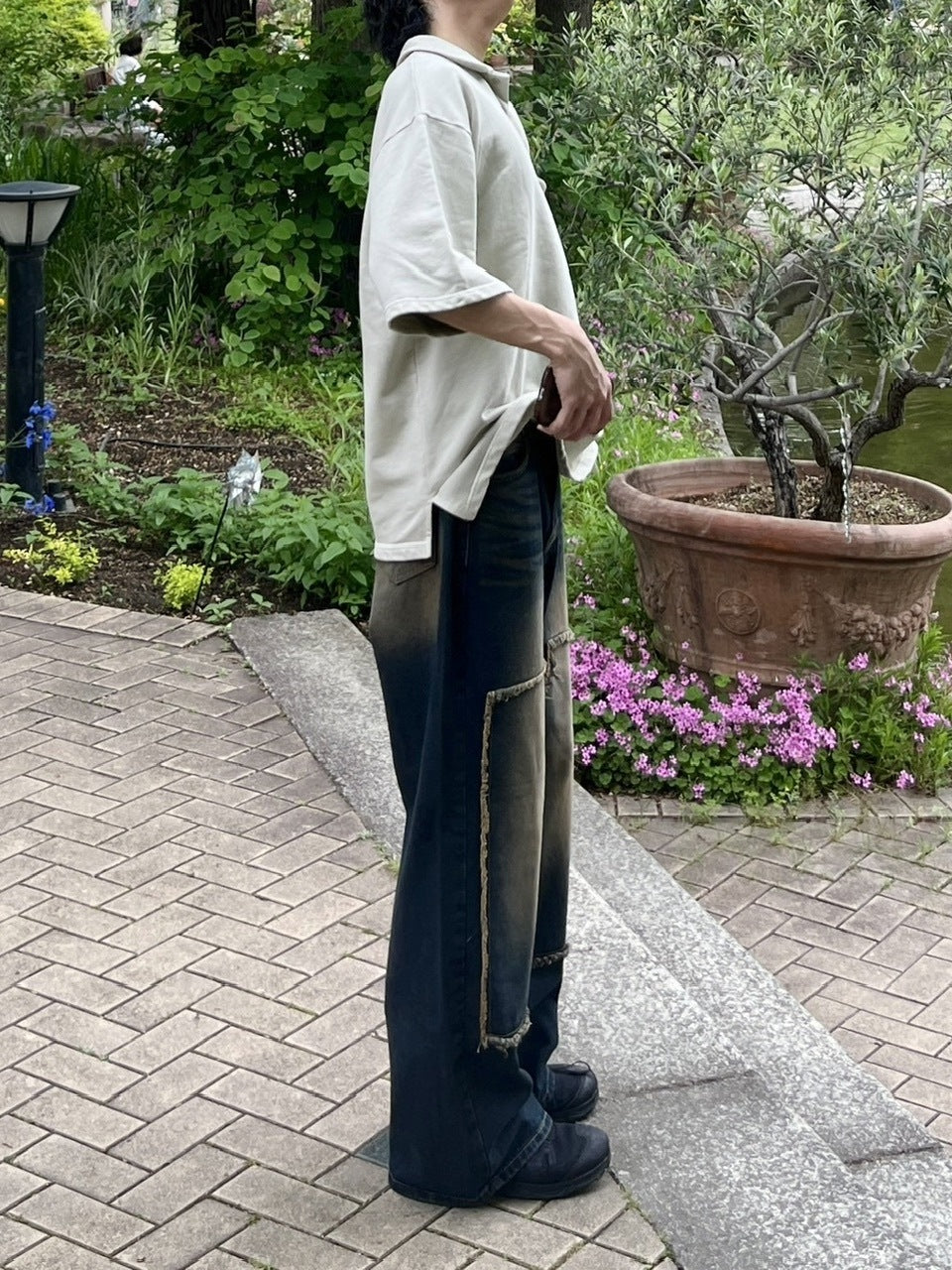 受注制【youll】vintage double knee denim pants