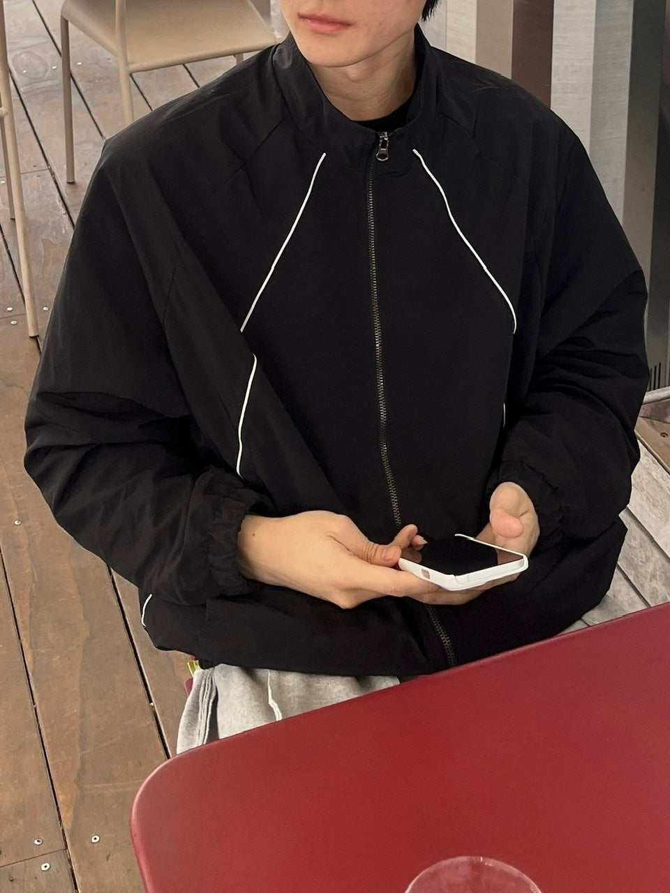 受注制【youll】piping nylon jacket (2color)