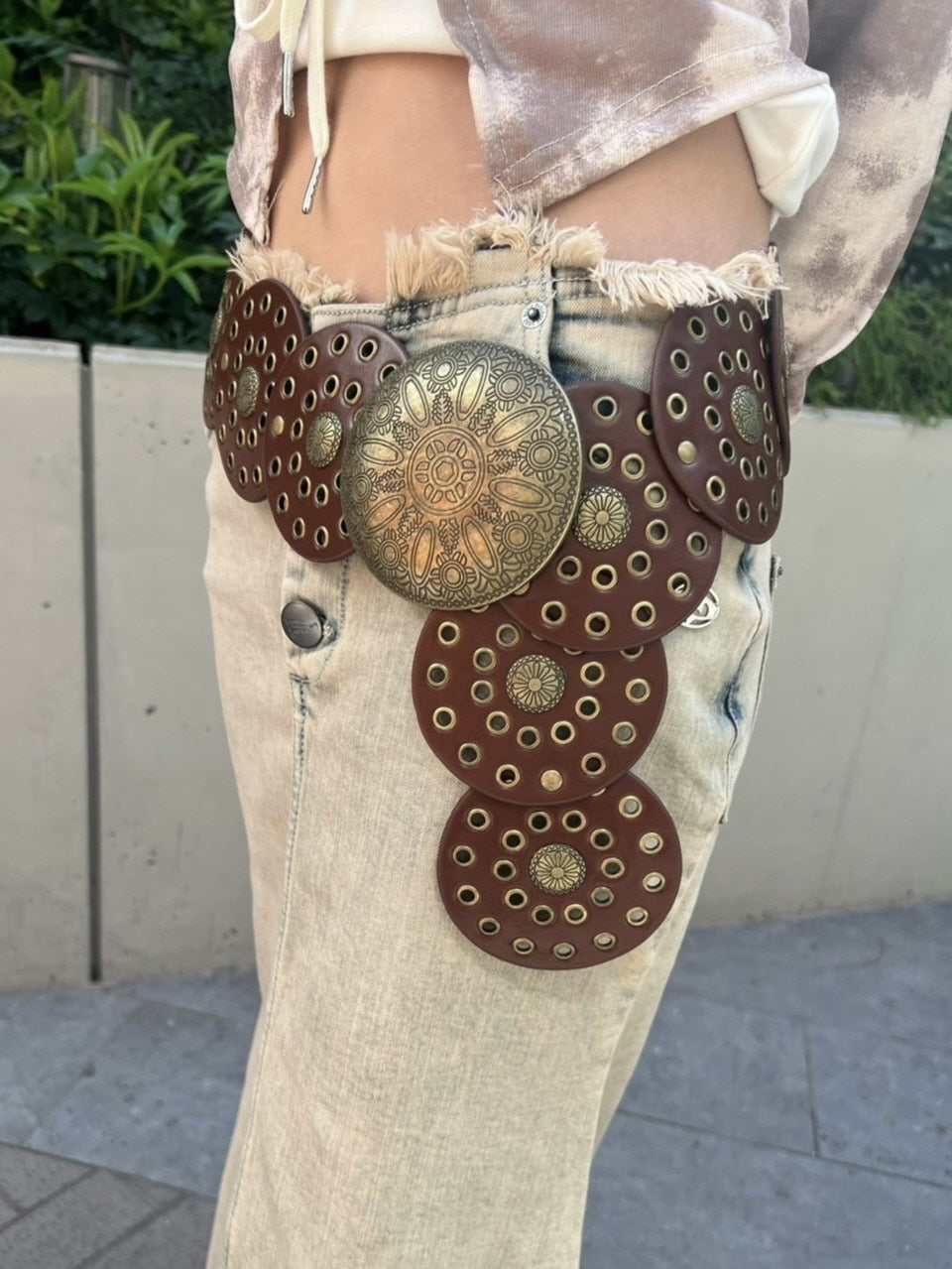 受注制【Never mind the XU】western wide belt (2color)