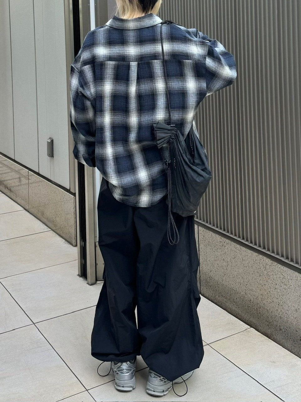 受注制【Chikashitsu +】shadow check shirt (2color) / 【チカシツプラス】シャドウチェック長袖シャツ