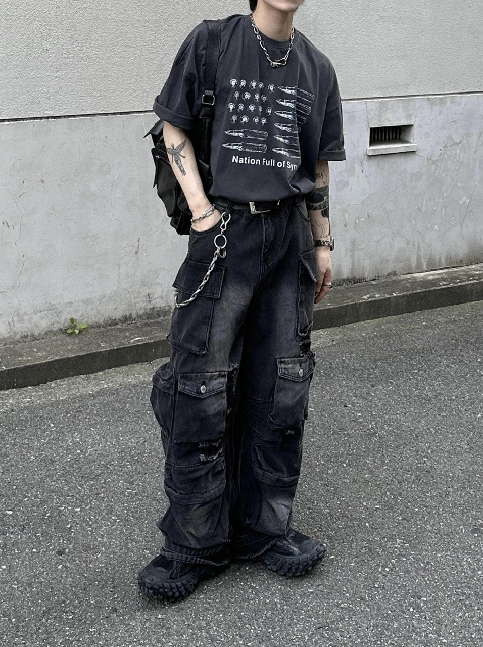 大阪店WEB限定【Chikashitsu +】pigment bullet t-shirt