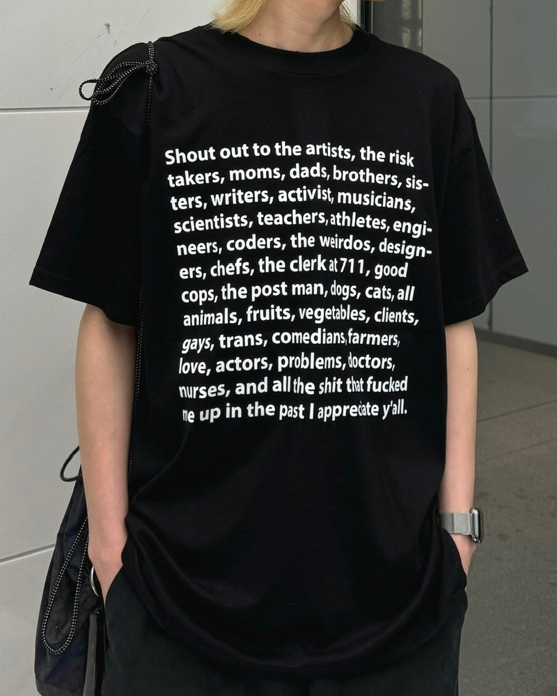 受注制【Chikashitsu +】logo lettering t-shirt (2color) / 【チカシツプラス】ロゴレタリングプリント半袖Tシャツ