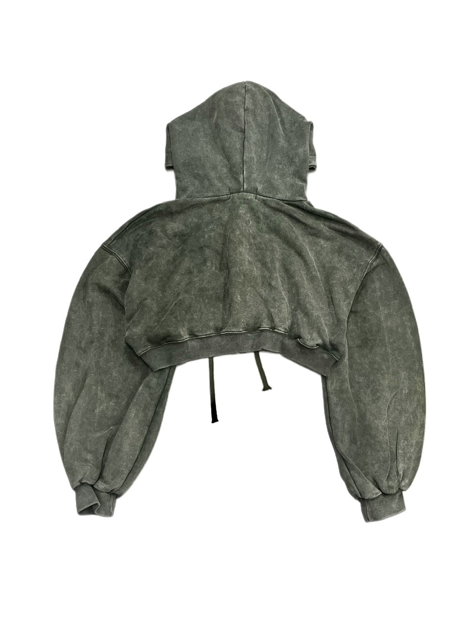 【Never mind the XU】washed crop zipup hoodie