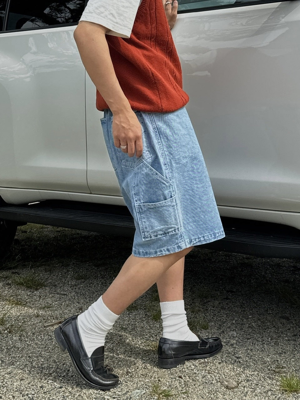 受注制【RENOL】painter denim half pants (2color)