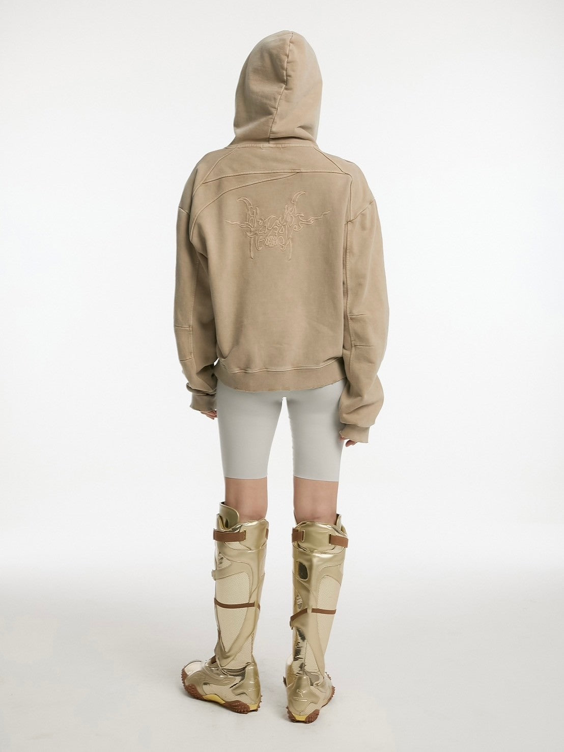 【ANOTHERYOUTH】overdyed crop zip-up hoodie