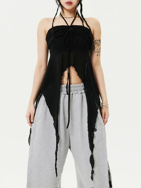 【HOLY NUMBER 7】Ribbon Ruffle Tube Top