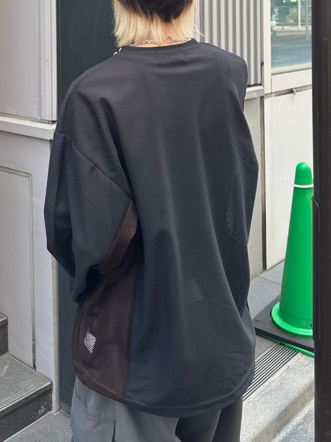 受注制【Chikashitsu +】side pattern mesh long sleeve