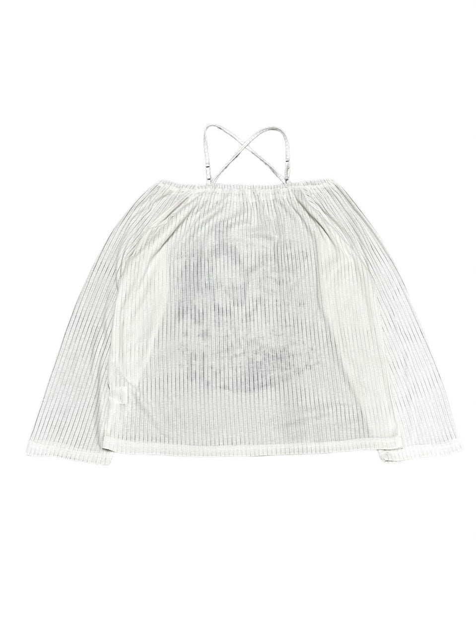 受注制【Never mind the XU】off shoulder mesh tops (2color)