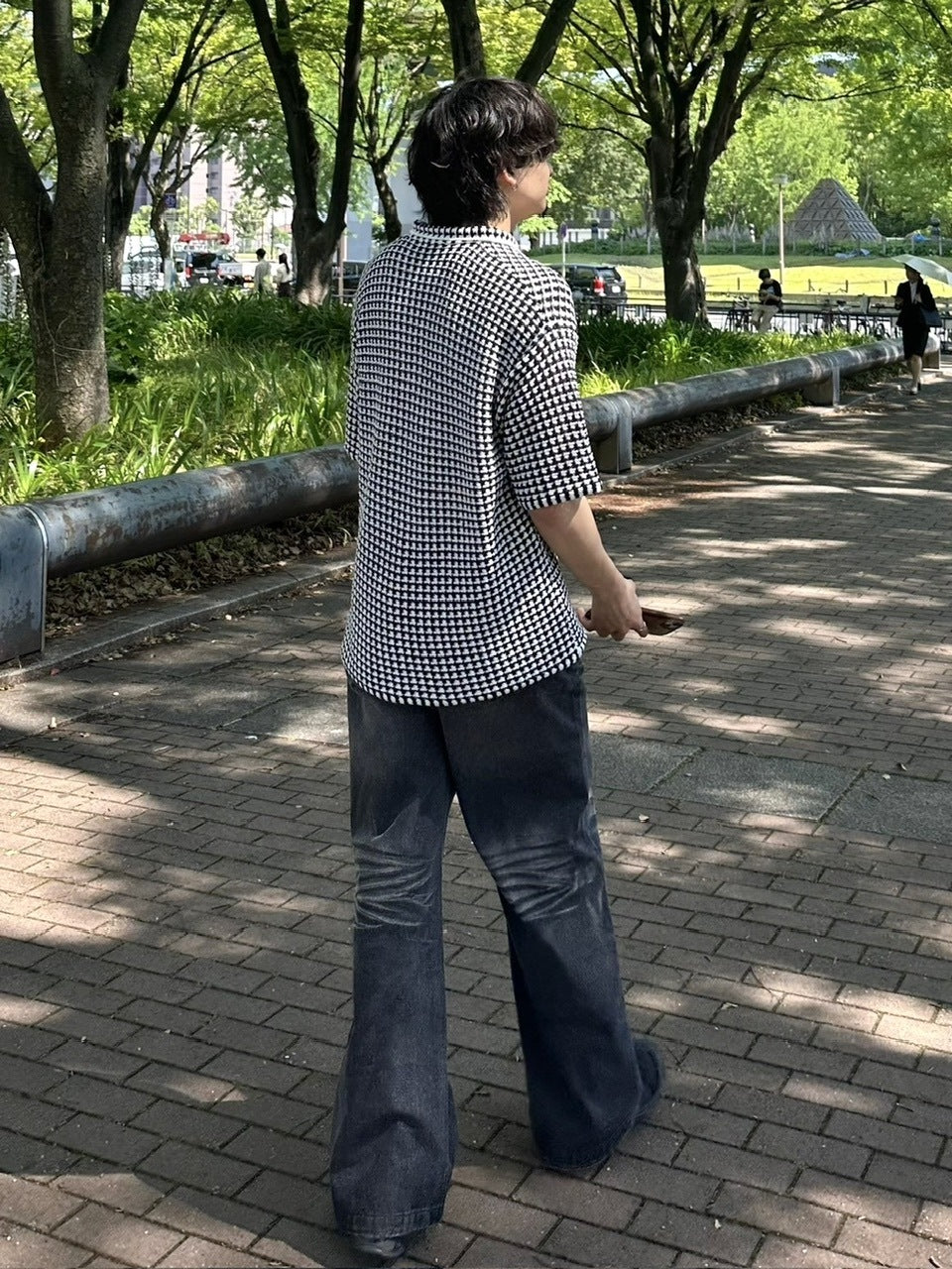 受注制【youll】check knit shirt