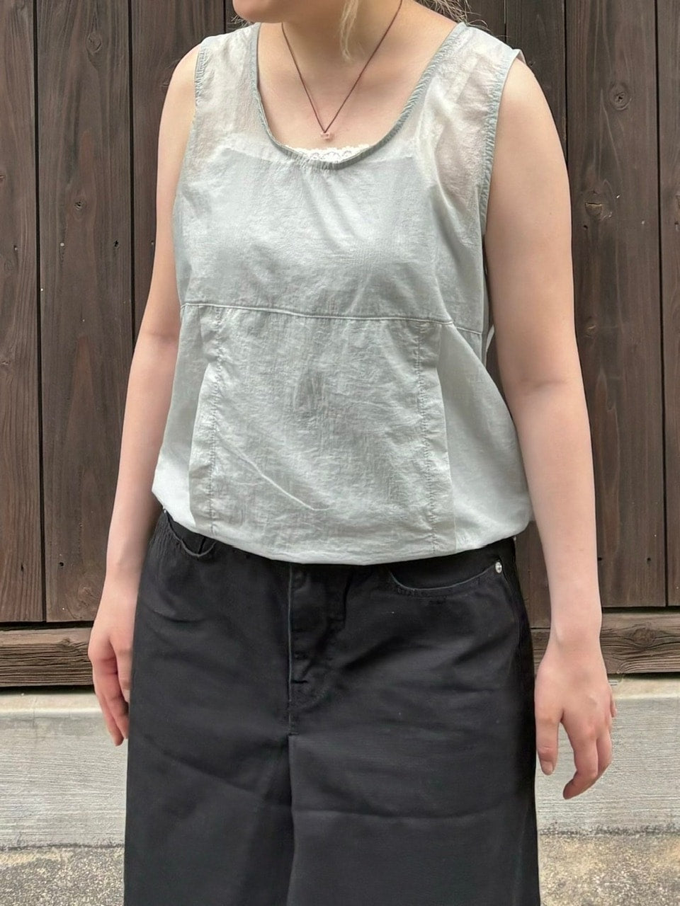 受注制【OaKS】nylon cropped vest (3color)