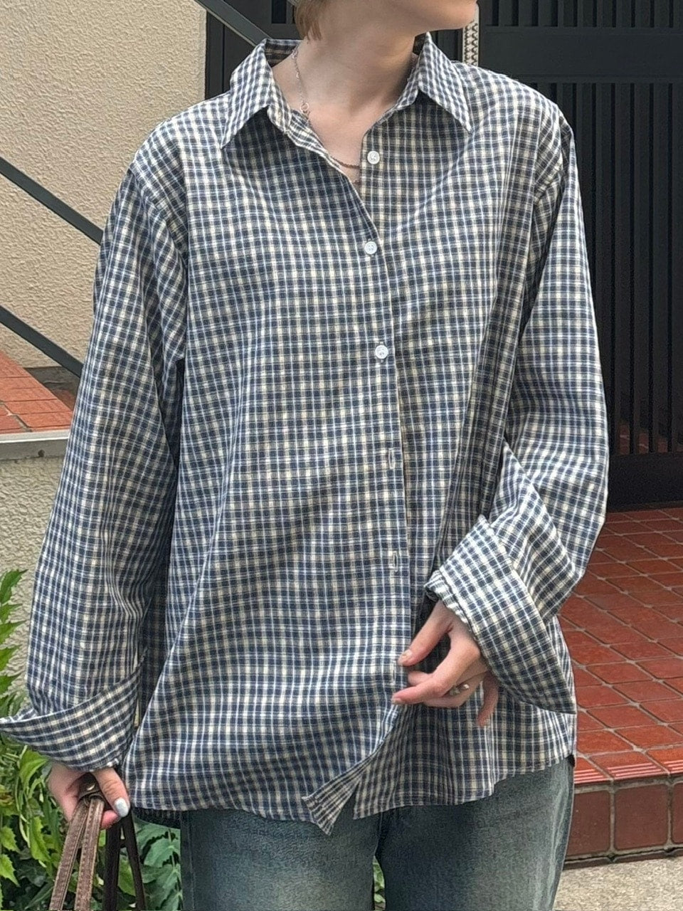 受注制【OaKS】loose fit check shirt (2color)