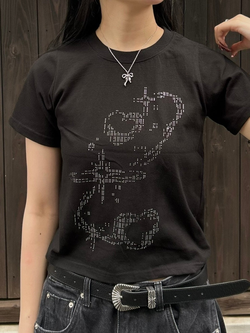 受注制【OaKS】twinkle cropped t-shirt (2color)