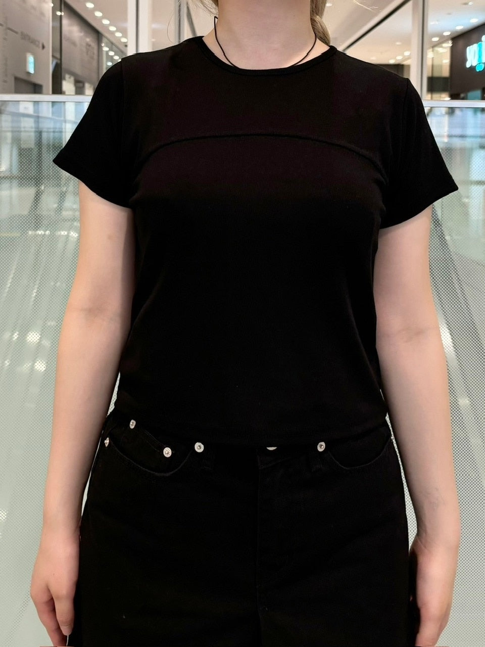 受注制【OaKS】cropped half sleeve t-shirt (3color)