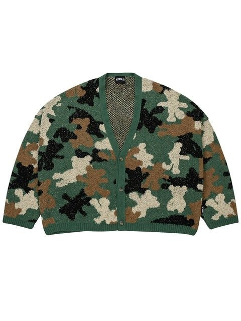 【AJOBYAJO】Teddy Bear Camouflage Cardigan
