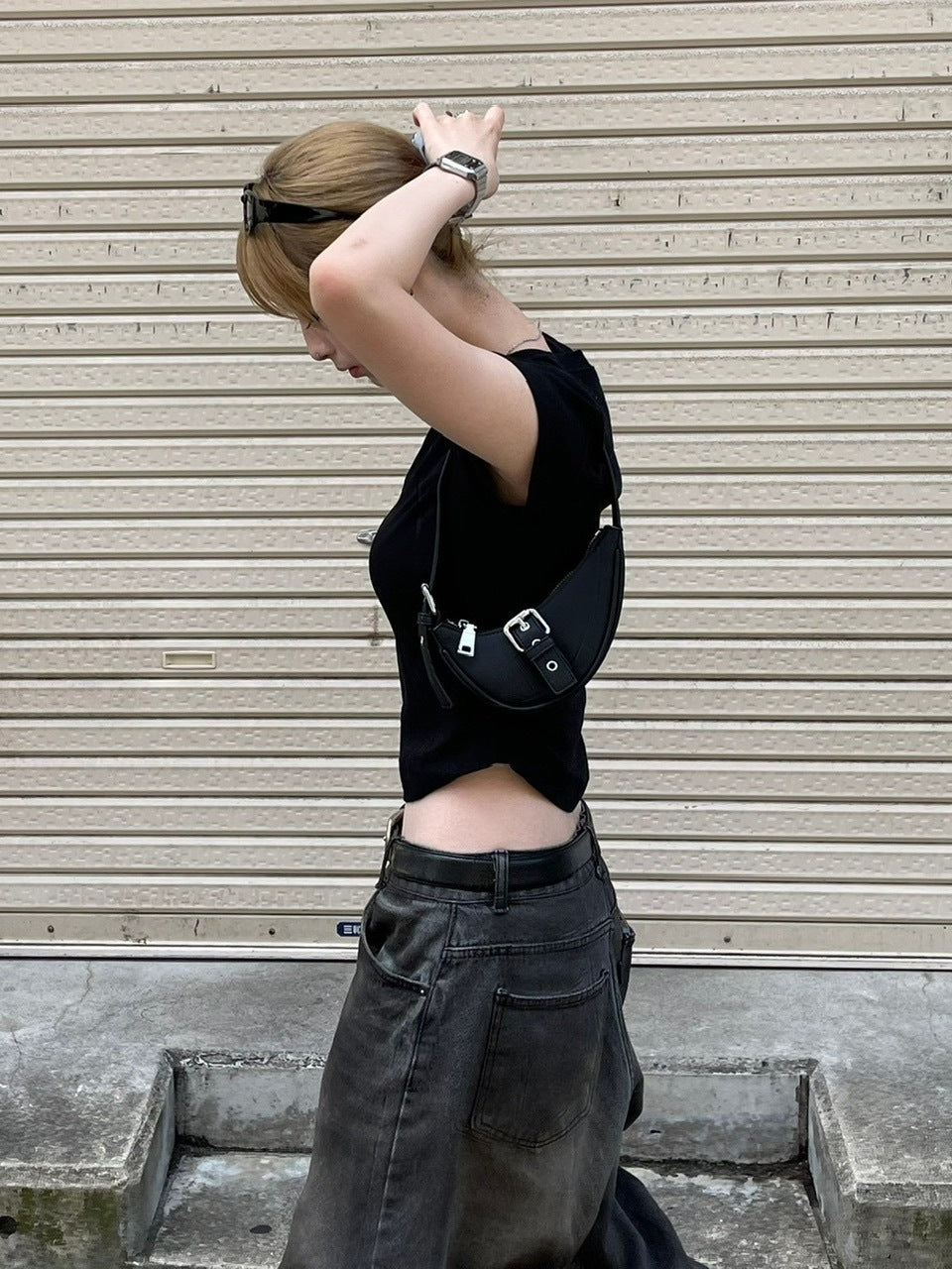 受注制【OaKS】basic cropped half sleeve t-shirt (2color)