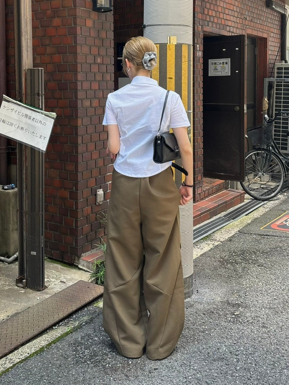 【Chikashitsu +】pattern design slacks (2color)