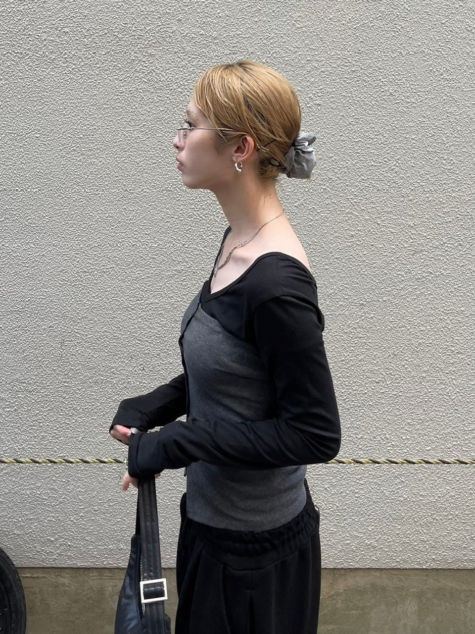 受注制【OaKS】choker set 2way camisole (3color)