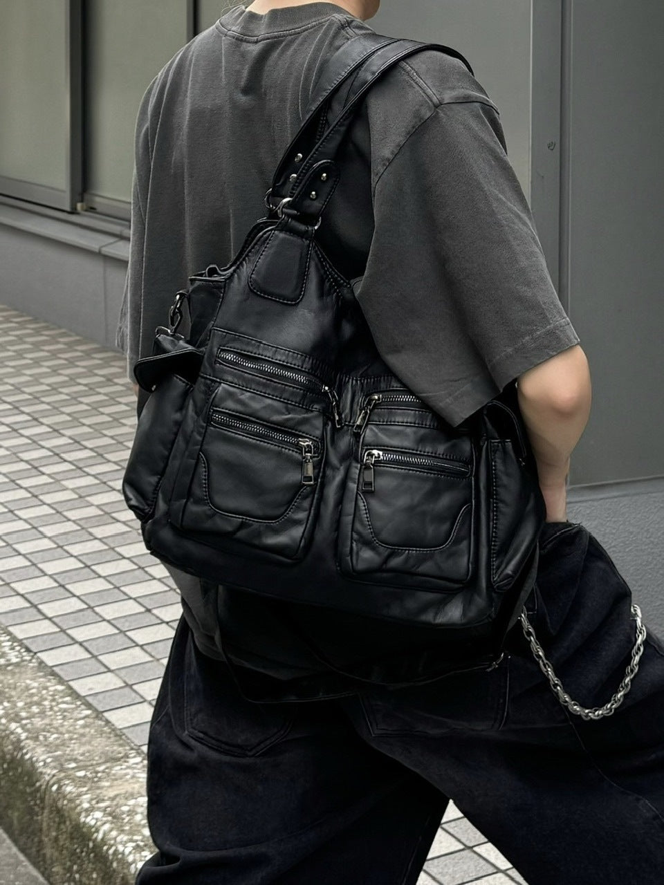 大阪店WEB限定【Chikashitsu +】leather pocket shoulder bag 3
