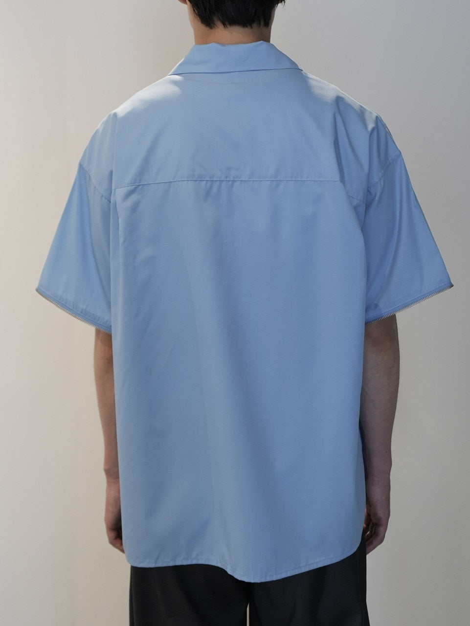 【CS】2way zip square cut shirt (blue) / 【シーエス】2ウェイジップスクエアカット長袖シャツ