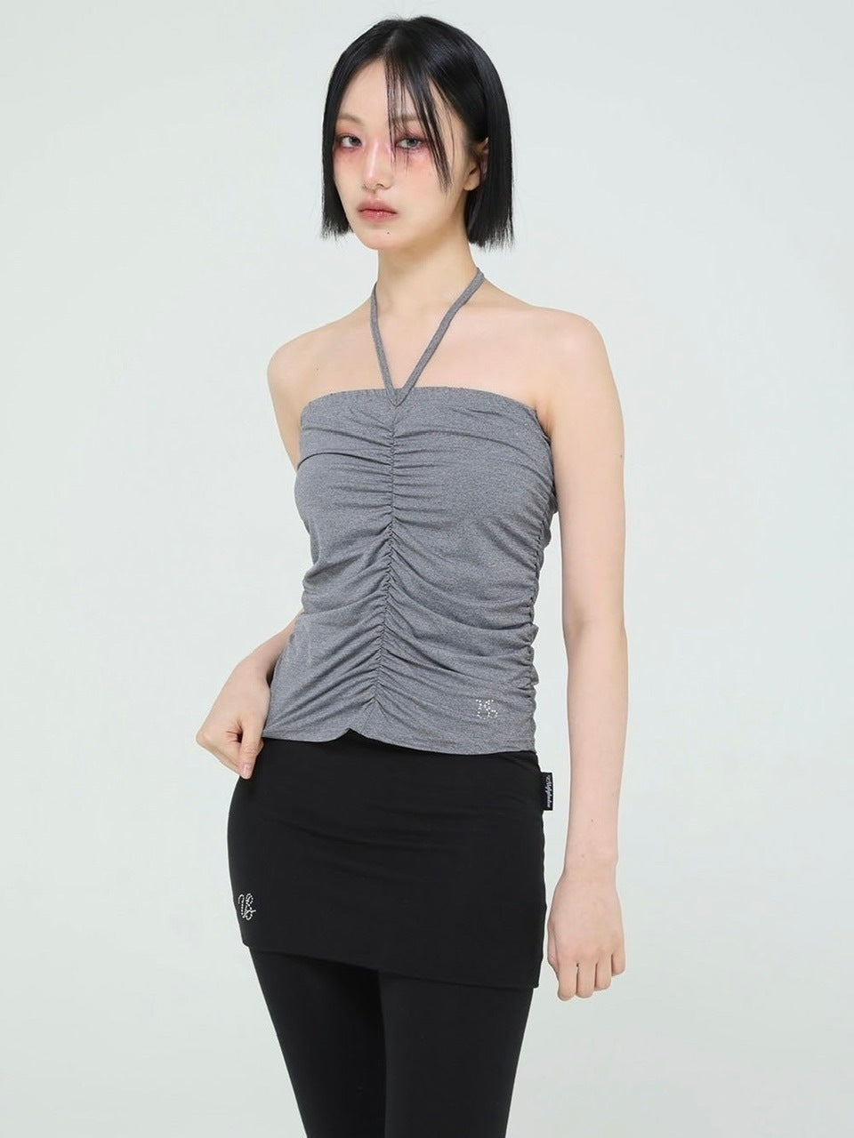 【Uglyshadow】BEADS SHIRRING TOP