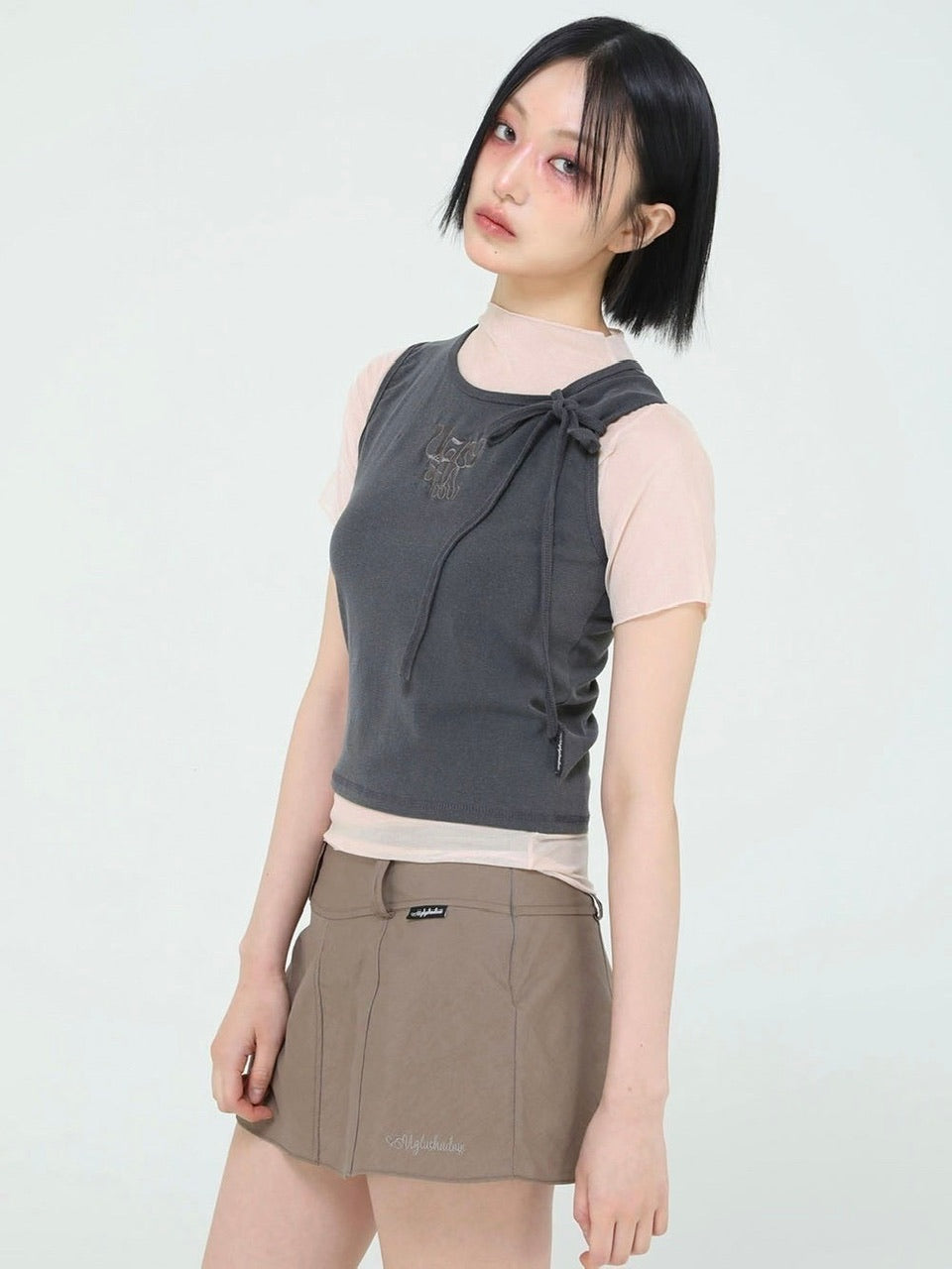 【Uglyshadow】PIGMENT MASH SLEEVELESS SET