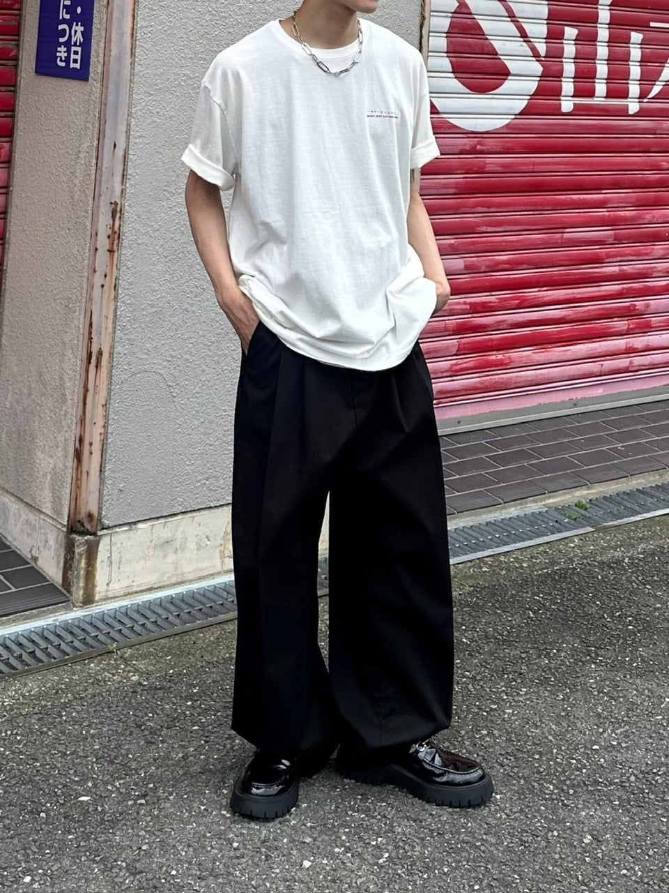 受注制【Chikashitsu +】nail back print t-shirt (3color)