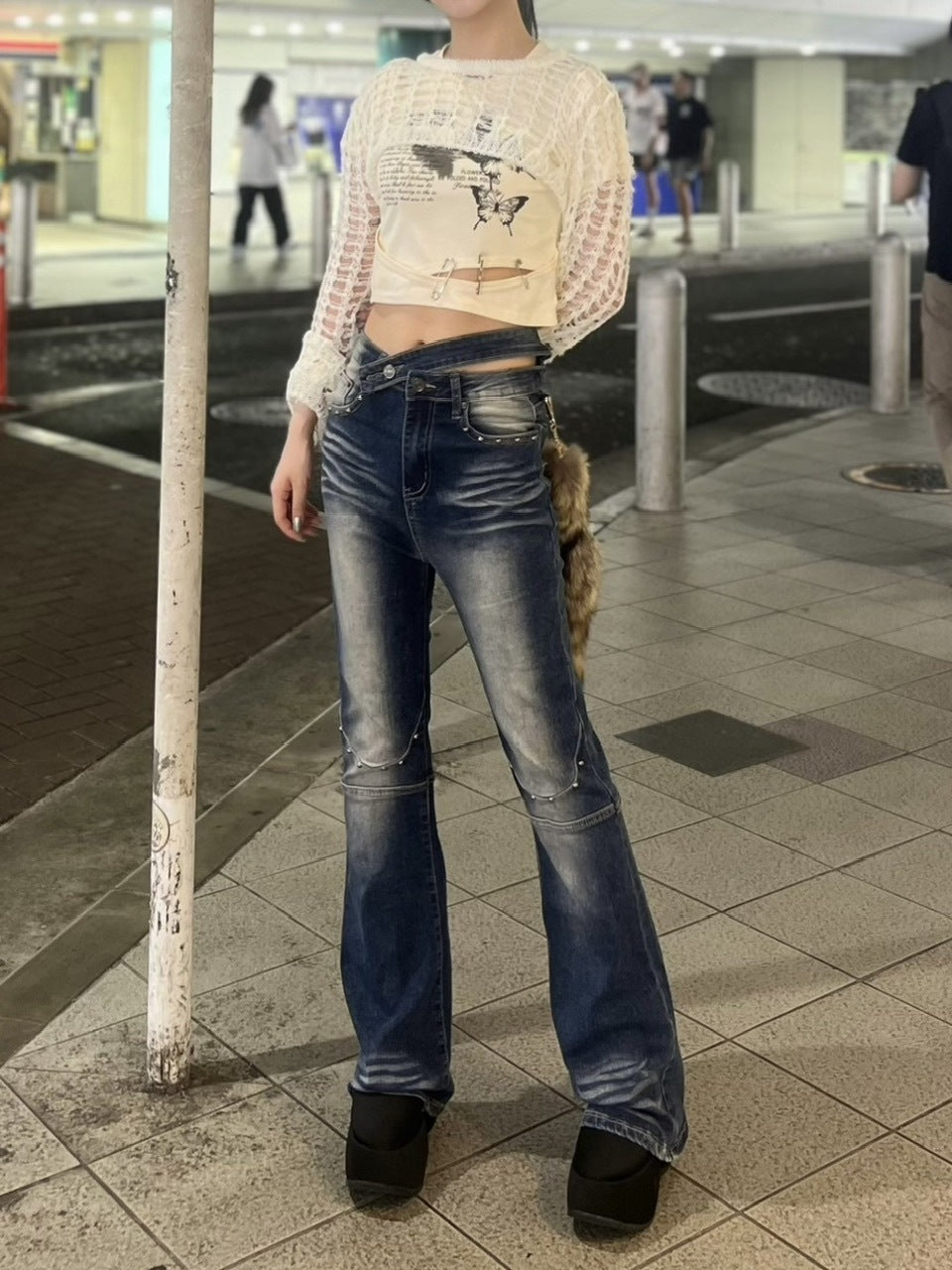 受注制【Never mind the XU】cropped summer knit (3color)