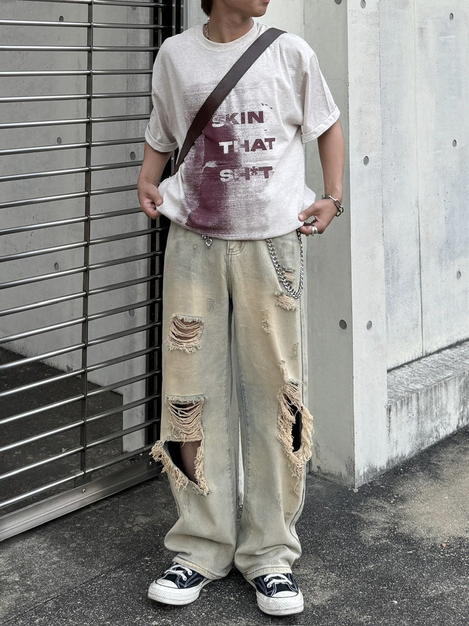 受注制【RENOL】damage denim pants