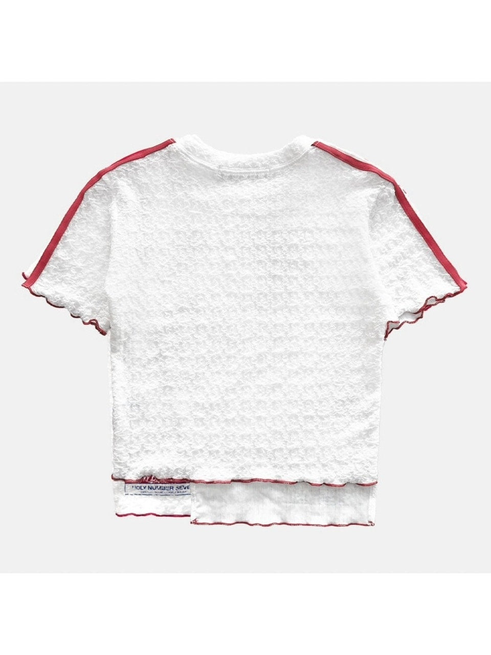 【HOLY NUMBER 7】07 Wave Crop T-shirt / 【ホーリーナンバーセブン】ウェイブクロップロゴプリント長袖Tシャツ