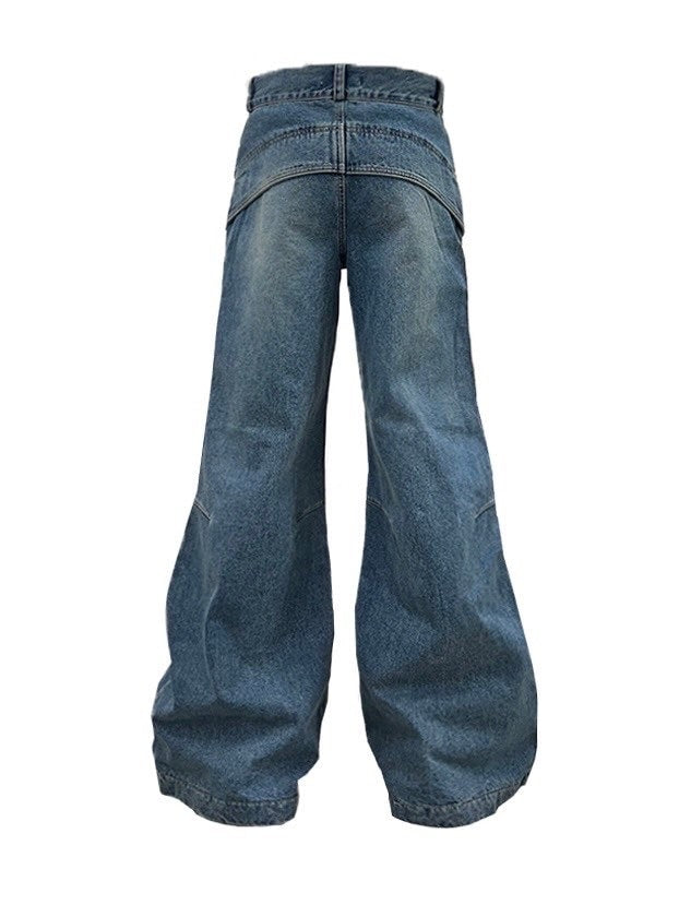 【IFEELLUCKY】Wide flare placket pants / 【アイフィールラッキー】ワイドフレアプラケットデニムパンツ