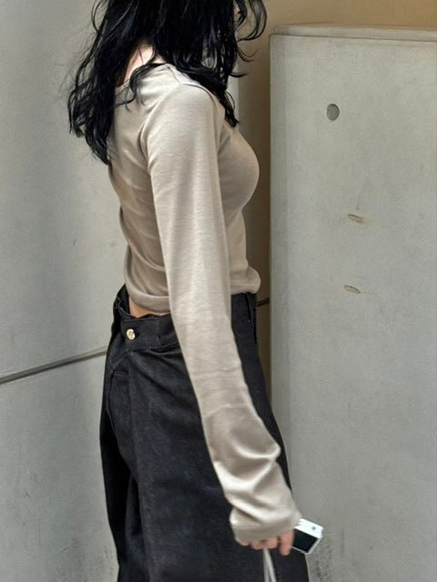 受注制【oaks】roud hem long sleeve t-shirt (4color)