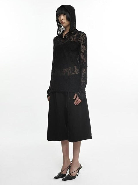 【NACHE】LACE HOODIE SHIRT