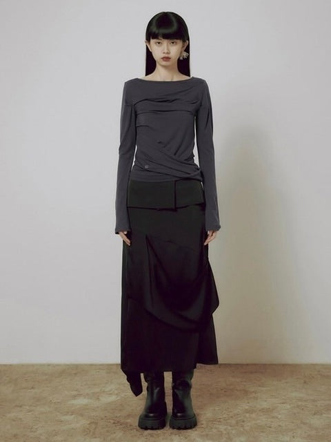 【FLAREUP】Drape Layered Long Sleeve